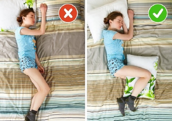 tư thế ngủ tốt cho người bị thoát vị đĩa đệm