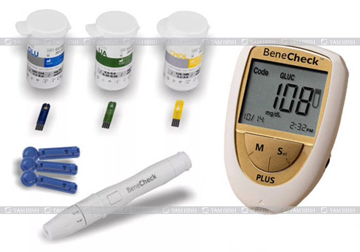máy đo mỡ máu đường huyết gout Benecheck Plus
