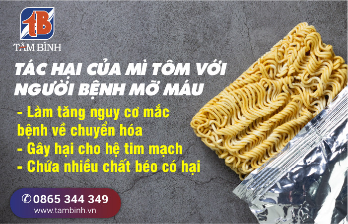 tác hại của mì tôm với người bệnh mỡ máu