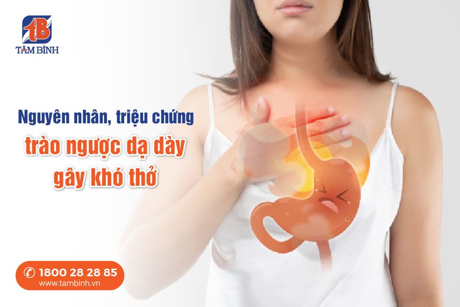 nguyên nhân, triệu chứng trào ngược dạ dày gây khó thở