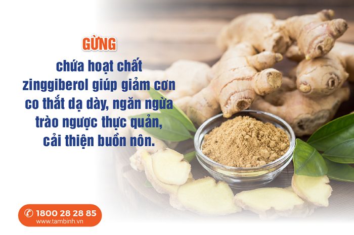 Trà gừng tốt cho người bị trào ngược dạ dày 