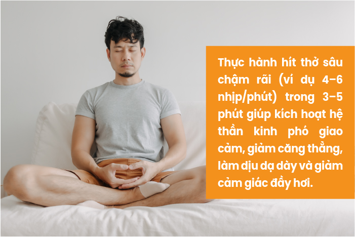 giảm stress, căng thẳng cải thiện nóng rát thượng vị