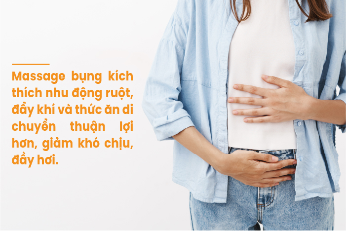 Massage vùng bụng theo chiều kim đồng hồ
