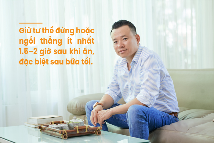 Tư thế thẳng lưng sau ăn