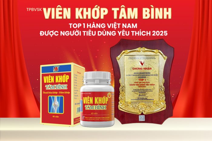 Viên khớp Tâm Bình, An thần ngủ ngon Tâm Bình đạt chứng nhận "Hàng Việt Nam được người tiêu dùng yêu thích" năm 2025