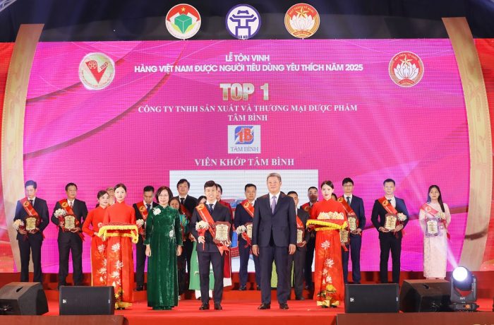 Viên khớp Tâm Bình, An thần ngủ ngon Tâm Bình đạt chứng nhận "Hàng Việt Nam được người tiêu dùng yêu thích" năm 2025