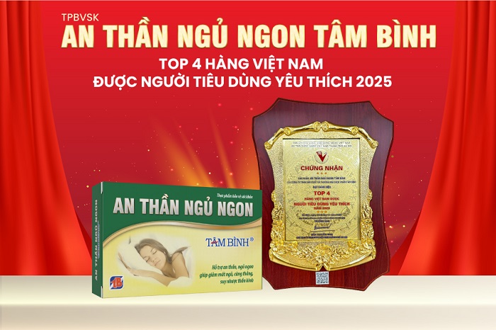 Viên khớp Tâm Bình, An thần ngủ ngon Tâm Bình đạt chứng nhận "Hàng Việt Nam được người tiêu dùng yêu thích" năm 2025